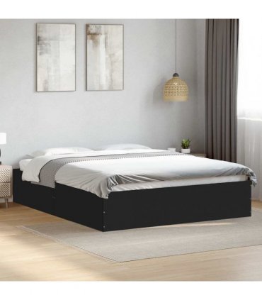 vidaXL Bed Frame without Mattress Black 150x200 cm
