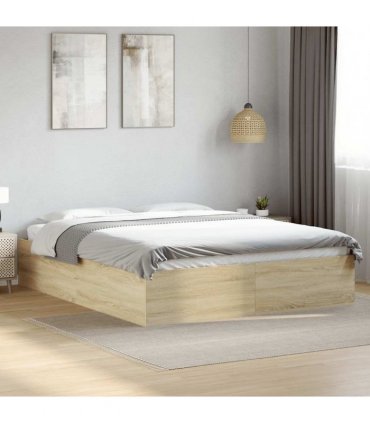 vidaXL Bed Frame without Mattress Sonoma Oak 150x200 cm