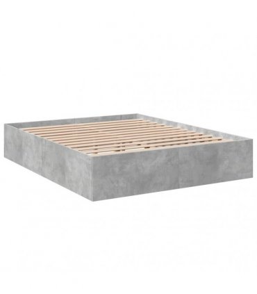 vidaXL Bed Frame without Mattress Concrete Grey 150x200 cm