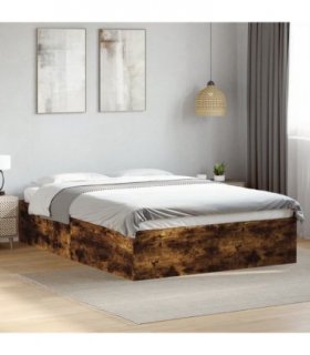 vidaXL Bed Frame without Mattress Smoked Oak 120x200 cm