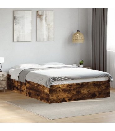 vidaXL Bed Frame without Mattress Smoked Oak 120x200 cm