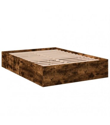 vidaXL Bed Frame without Mattress Smoked Oak 120x200 cm