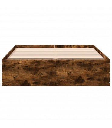 vidaXL Bed Frame without Mattress Smoked Oak 120x200 cm