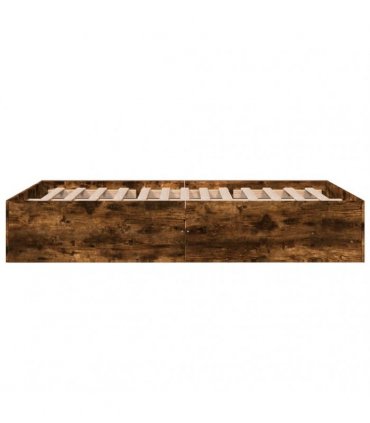 vidaXL Bed Frame without Mattress Smoked Oak 120x200 cm
