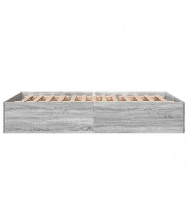 vidaXL Bed Frame without Mattress Grey Sonoma 135x190 cm