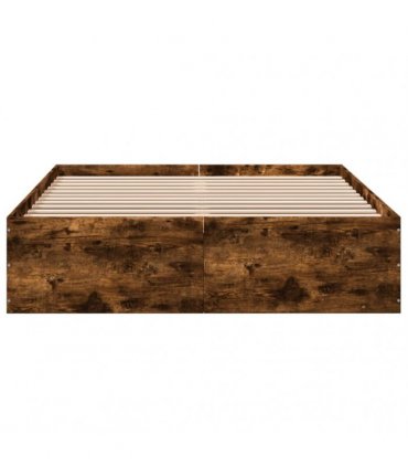 vidaXL Bed Frame without Mattress Smoked Oak 120x190 cm