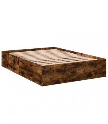 vidaXL Bed Frame without Mattress Smoked Oak 120x190 cm