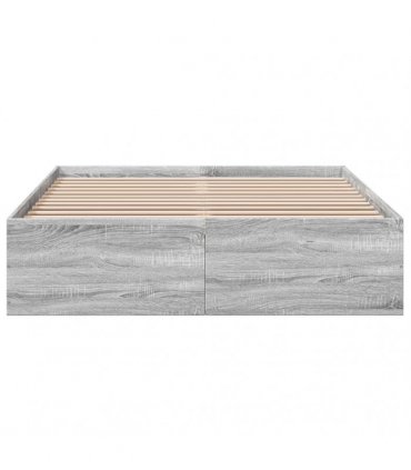 vidaXL Bed Frame without Mattress Grey Sonoma 120x190 cm