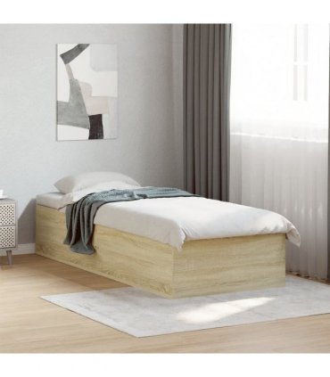 vidaXL Bed Frame without Mattress Sonoma Oak 100x200 cm