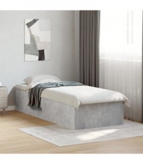 vidaXL Bed Frame without Mattress Concrete Grey 100x200 cm