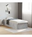 vidaXL Bed Frame without Mattress Concrete Grey 100x200 cm