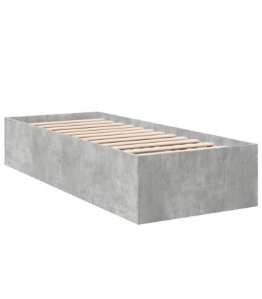 vidaXL Bed Frame without Mattress Concrete Grey 100x200 cm