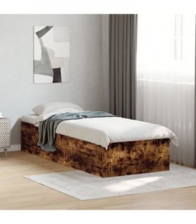 vidaXL Bed Frame without Mattress Smoked Oak 100x200 cm