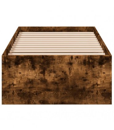 vidaXL Bed Frame without Mattress Smoked Oak 100x200 cm
