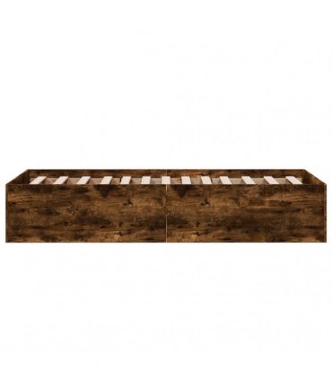 vidaXL Bed Frame without Mattress Smoked Oak 100x200 cm