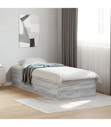 vidaXL Bed Frame without Mattress Grey Sonoma 100x200 cm