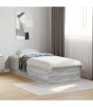 vidaXL Bed Frame without Mattress Grey Sonoma 100x200 cm