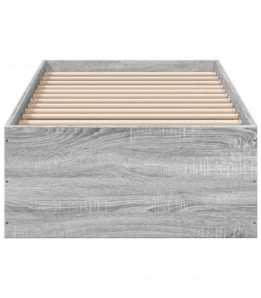 vidaXL Bed Frame without Mattress Grey Sonoma 100x200 cm