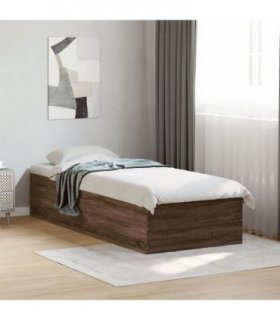 vidaXL Bed Frame without Mattress Brown Oak 100x200 cm