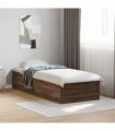 vidaXL Bed Frame without Mattress Brown Oak 100x200 cm