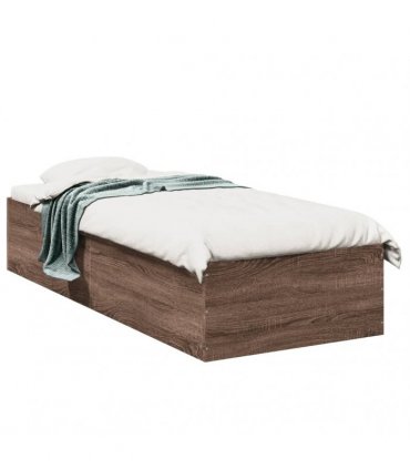 vidaXL Bed Frame without Mattress Brown Oak 100x200 cm