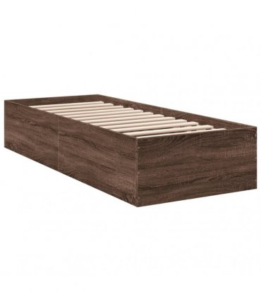 vidaXL Bed Frame without Mattress Brown Oak 100x200 cm