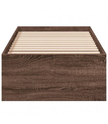 vidaXL Bed Frame without Mattress Brown Oak 100x200 cm