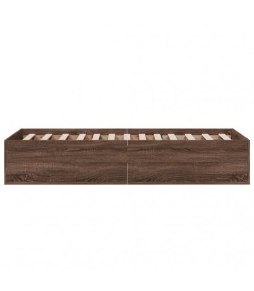 vidaXL Bed Frame without Mattress Brown Oak 100x200 cm