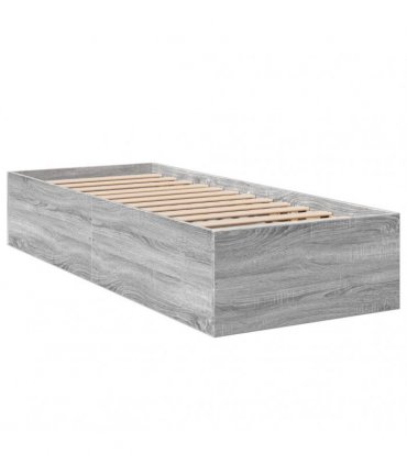 vidaXL Bed Frame without Mattress Grey Sonoma 90x200 cm