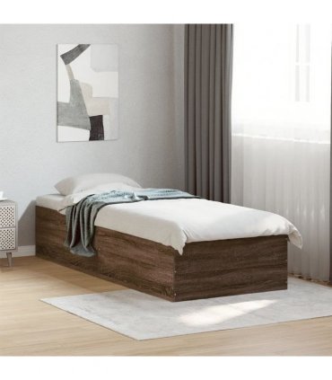 vidaXL Bed Frame without Mattress Brown Oak 90x200 cm