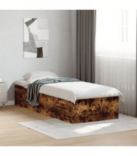 vidaXL Bed Frame without Mattress Smoked Oak 90x190 cm
