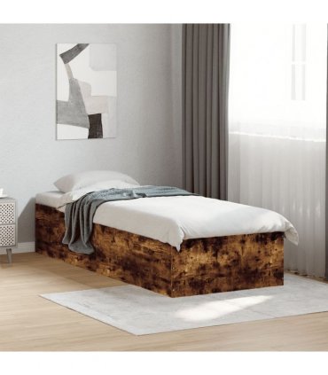 vidaXL Bed Frame without Mattress Smoked Oak 90x190 cm