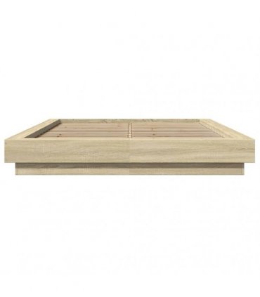 vidaXL Bed Frame with LED Lights without Mattress Sonoma Oak 140x190cm