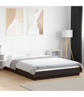 vidaXL Bed Frame with LED Lights without Mattress Black 120x190cm