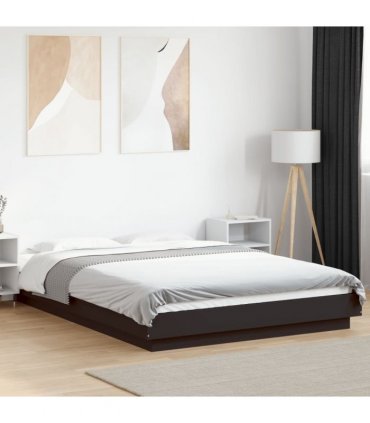 vidaXL Bed Frame with LED Lights without Mattress Black 120x190cm