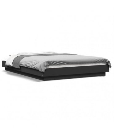 vidaXL Bed Frame with LED Lights without Mattress Black 120x190cm