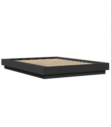 vidaXL Bed Frame with LED Lights without Mattress Black 120x190cm