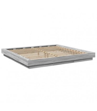 vidaXL Bed Frame without Mattress Grey Sonoma 200x200 cm