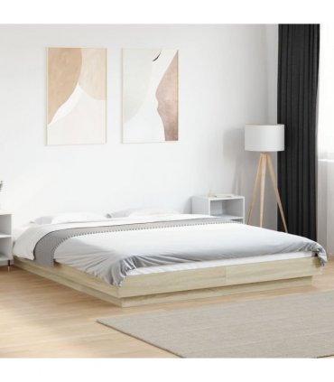vidaXL Bed Frame without Mattress Sonoma Oak 150x200 cm King Size