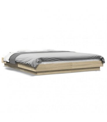 vidaXL Bed Frame without Mattress Sonoma Oak 150x200 cm King Size