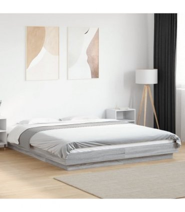 vidaXL Bed Frame without Mattress Grey Sonoma 150x200 cm