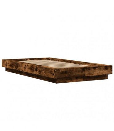 vidaXL Bed Frame without Mattress Smoked Oak 100x200 cm