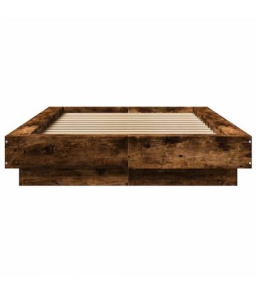 vidaXL Bed Frame without Mattress Smoked Oak 100x200 cm