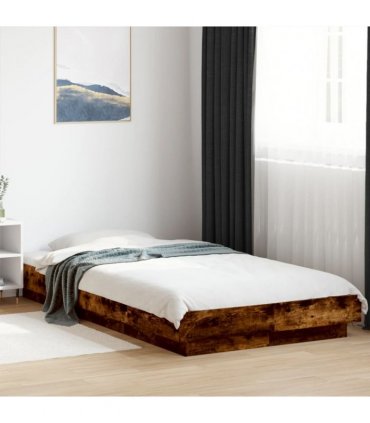 vidaXL Bed Frame without Mattress Smoked Oak 90x200 cm