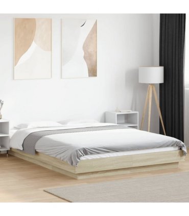 vidaXL Bed Frame without Mattress Sonoma Oak 135x190 cm