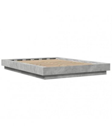 vidaXL Bed Frame without Mattress Concrete Grey 135x190 cm