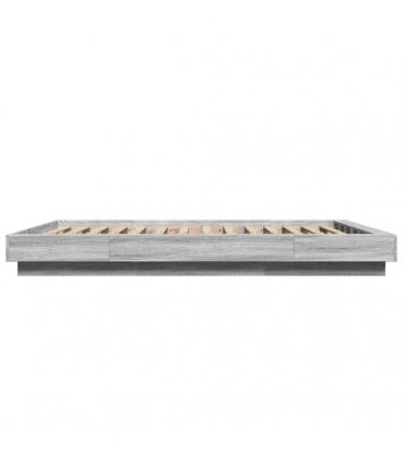 vidaXL Bed Frame without Mattress Grey Sonoma 135x190 cm