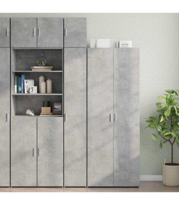 vidaXL Slim Storage Cabinet Concrete Grey 30x42.5x225 cm
