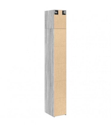 vidaXL Slim Storage Cabinet Grey Sonoma 30x42,5x225 cm Engineered Wood
