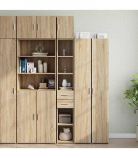vidaXL Slim Storage Cabinet Sonoma Oak 30x42,5x225 cm Engineered Wood